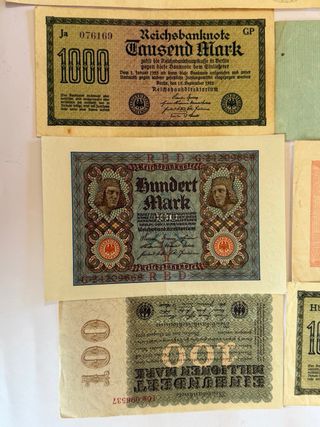 Lote Billetes y bonos Antiguos Reichsmark