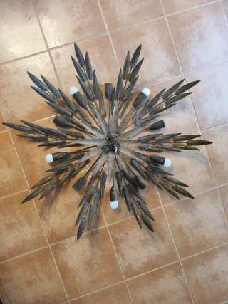 Lámpara Techo Vintage Metal Dorada