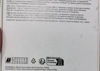 iPhone 16 Pro Max 256GB Bianco Titanio