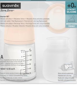 Suavinex Set Biberón Zero Zero 2tetinas+ 2bolsas