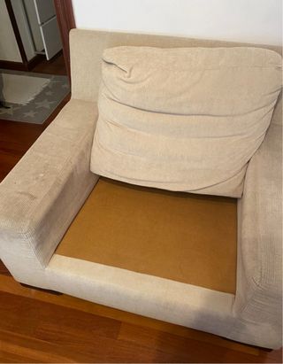 Poltrona beige in velluto