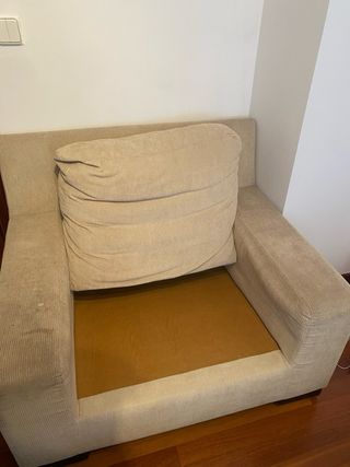 Poltrona beige in velluto