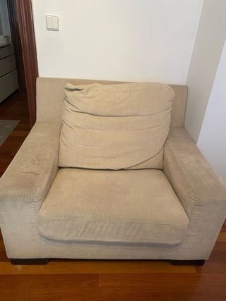 Poltrona beige in velluto