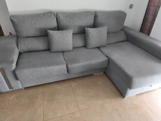 Sofá Chaise Longue Gris