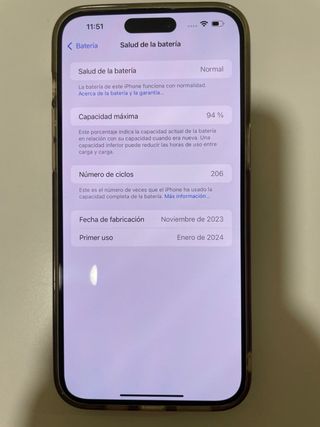 iPhone 15 Pro Max 256GB Azul - Batería 94%