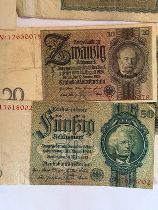 Lote de Billetes y Acciones Alemanas Antiguas