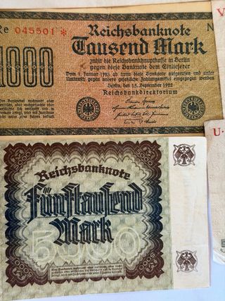 Lote de Billetes y Acciones Alemanas Antiguas