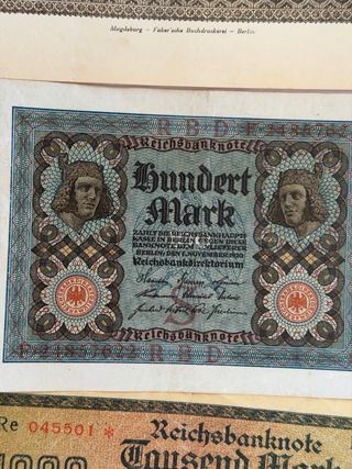 Lote de Billetes y Acciones Alemanas Antiguas