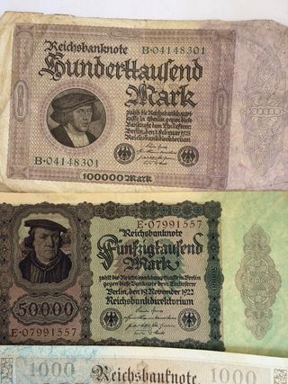 Lote de Billetes y Acciones Alemanas Antiguas