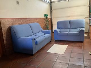 Sofás de 3 y 2 plazas azul