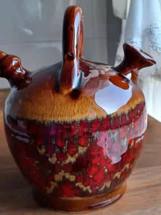 Botijo de cerámica artesanal esmaltado