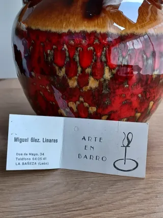 Botijo de cerámica artesanal esmaltado