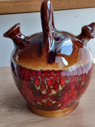 Botijo de cerámica artesanal esmaltado