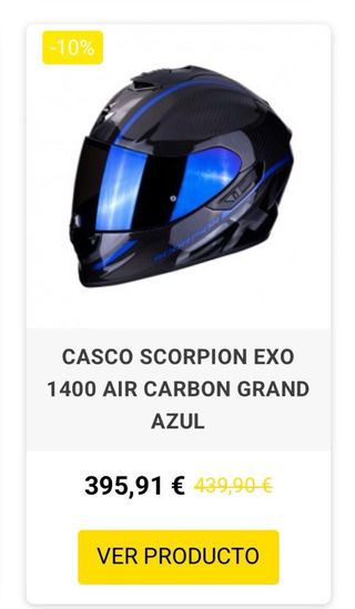 Casco Scorpion Exo 1400 Air Carbon Azul T. S
