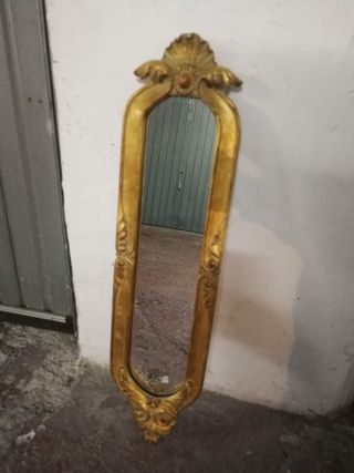 Espejo antiguo marco dorado ornamentado