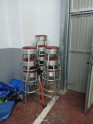 Taburetes de bar estilo retro (6 unidades)