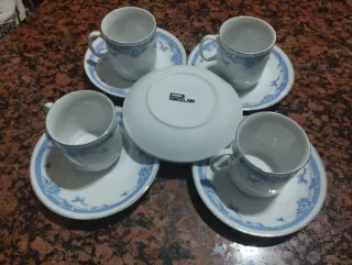 Set 4 Tazzine Caffè Porcellana Blu