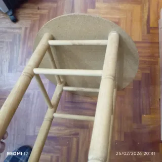 Mesa auxiliar madera y metal