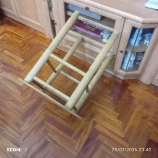 Mesa auxiliar madera y metal