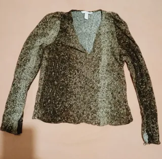 Blusa H&M Talla 34 Beige/Marrón