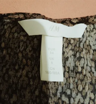 Blusa H&M Talla 34 Beige/Marrón