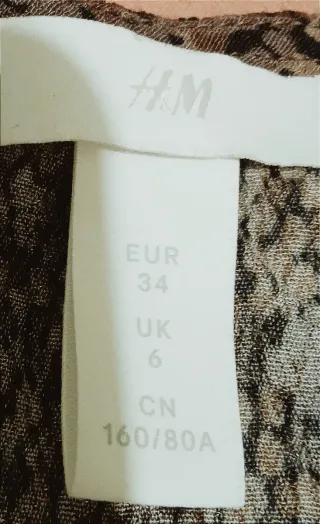 Blusa H&M Talla 34 Beige/Marrón