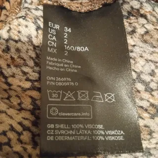 Blusa H&M Talla 34 Beige/Marrón