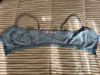 Top vaquero Bershka denim M con cremallera frontal