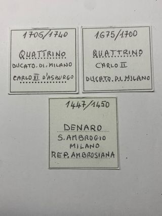 Antiche monete Quattrini e Denaro