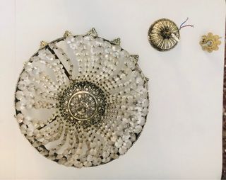 Lámpara Techo Corona Cristal Metal color plomo