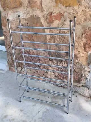 Zapatero Metálico Plateado 5 Niveles