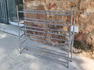 Zapatero Metálico Plateado 5 Niveles