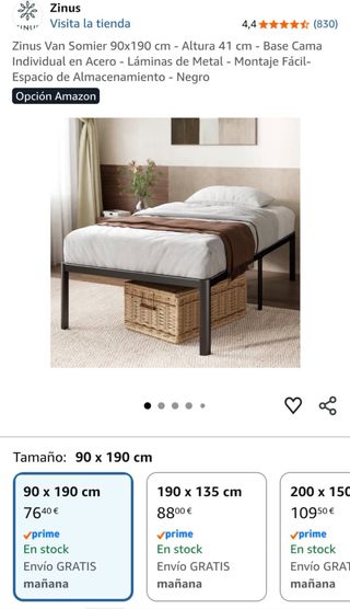 Somier metálico desmontable