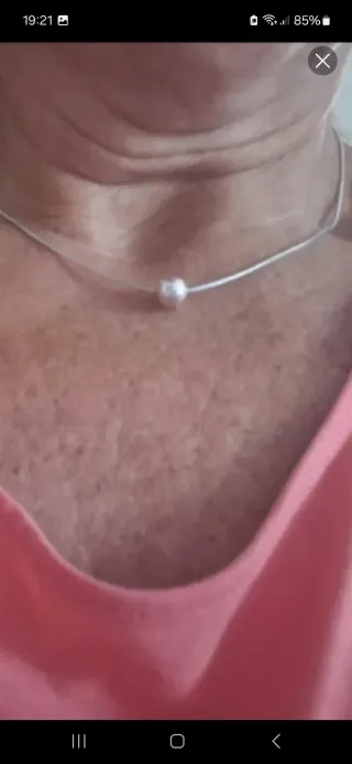 Gargantilla de plata con bola