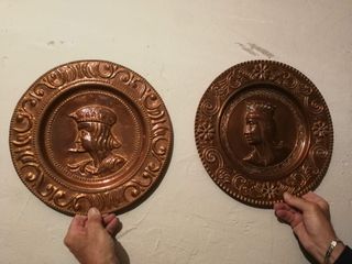 Platos decorativos cobre renacentista