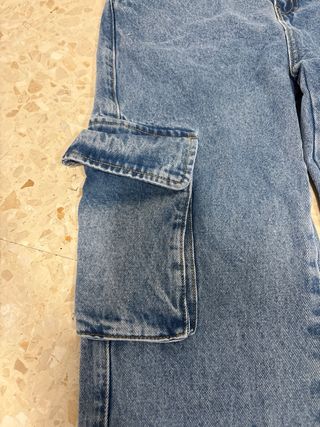 Vaqueros Cargo Azules