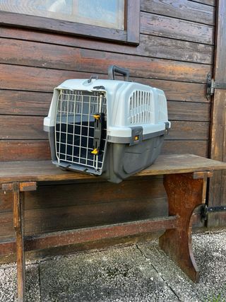 Trasportino cane taglia S grigio