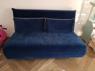 Divano letto Maison du Monde blu velluto