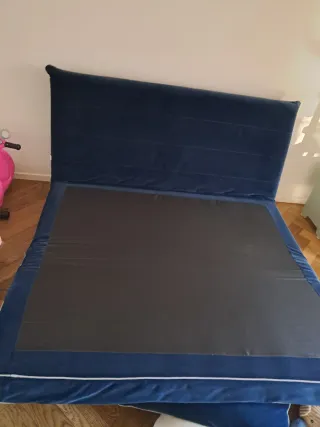 Divano letto Maison du Monde blu velluto