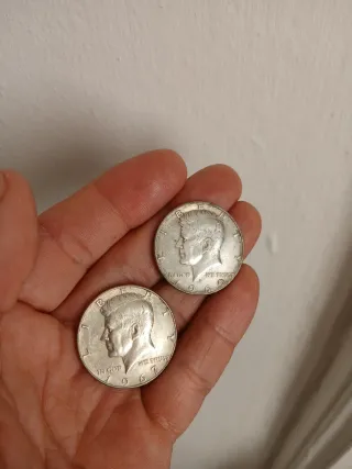 2 medios dolares de plata 400 de EEUU