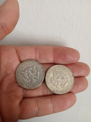 2 medios dolares de plata 400 de EEUU
