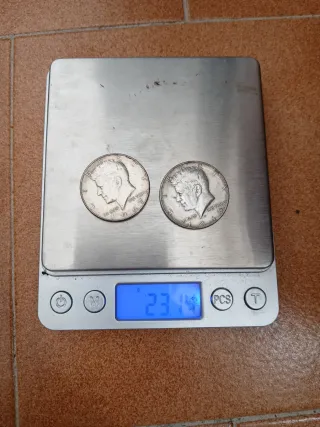 2 medios dolares de plata 400 de EEUU