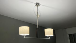 Lámpara colgante tela y metal