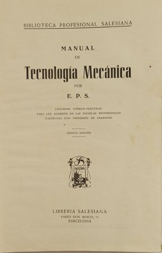 Libro antiguo, Tecnología Mecánica Tomo I