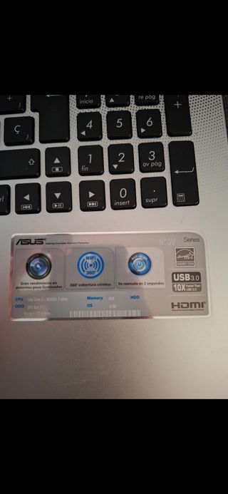 Portátil Asus Plata y Negro