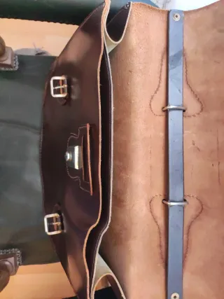 Bolso Cartera Cuero Antiguo Marrón