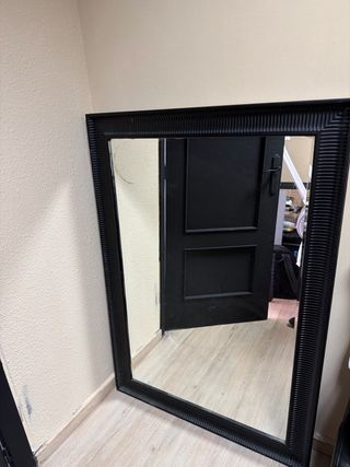 2 Espejos Grandes Marco Negro