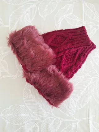 Guanti in maglia con pelliccia