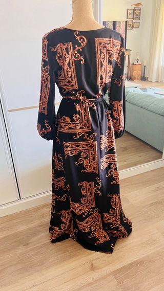 Vestido largo Shein estampado oro