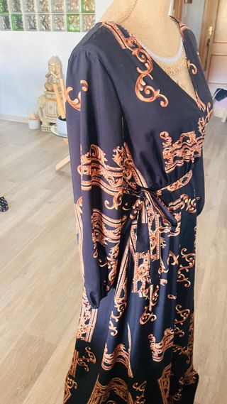 Vestido largo Shein estampado oro